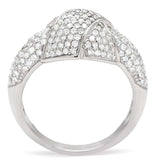 TS016 - Rhodium 925 Sterling Silver Ring with AAA Grade CZ in Clear - Alamode - Flyclothing LLC