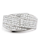 TS018 - Rhodium 925 Sterling Silver Ring with AAA Grade CZ in Clear - Alamode - Flyclothing LLC
