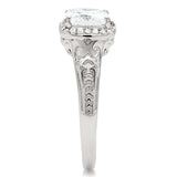 TS019 - Rhodium 925 Sterling Silver Ring with AAA Grade CZ in Clear - Alamode - Flyclothing LLC