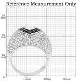 TS022 - Rhodium + Ruthenium 925 Sterling Silver Ring with AAA Grade CZ in Brown - Alamode - Flyclothing LLC