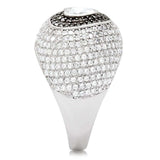 TS022 - Rhodium + Ruthenium 925 Sterling Silver Ring with AAA Grade CZ in Brown - Alamode - Flyclothing LLC