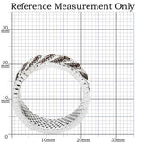 TS023 - Rhodium + Ruthenium 925 Sterling Silver Ring with AAA Grade CZ in Brown - Alamode - Flyclothing LLC