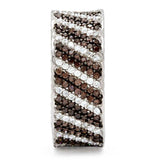 TS023 - Rhodium + Ruthenium 925 Sterling Silver Ring with AAA Grade CZ in Brown - Alamode - Flyclothing LLC