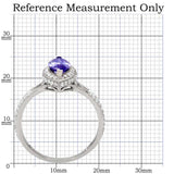 TS024 - Rhodium 925 Sterling Silver Ring with AAA Grade CZ in Tanzanite - Alamode - Flyclothing LLC
