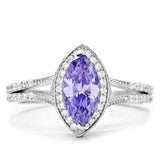 TS024 - Rhodium 925 Sterling Silver Ring with AAA Grade CZ in Tanzanite - Alamode - Flyclothing LLC