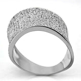TS027 - Rhodium 925 Sterling Silver Ring with AAA Grade CZ in Clear - Alamode - Flyclothing LLC