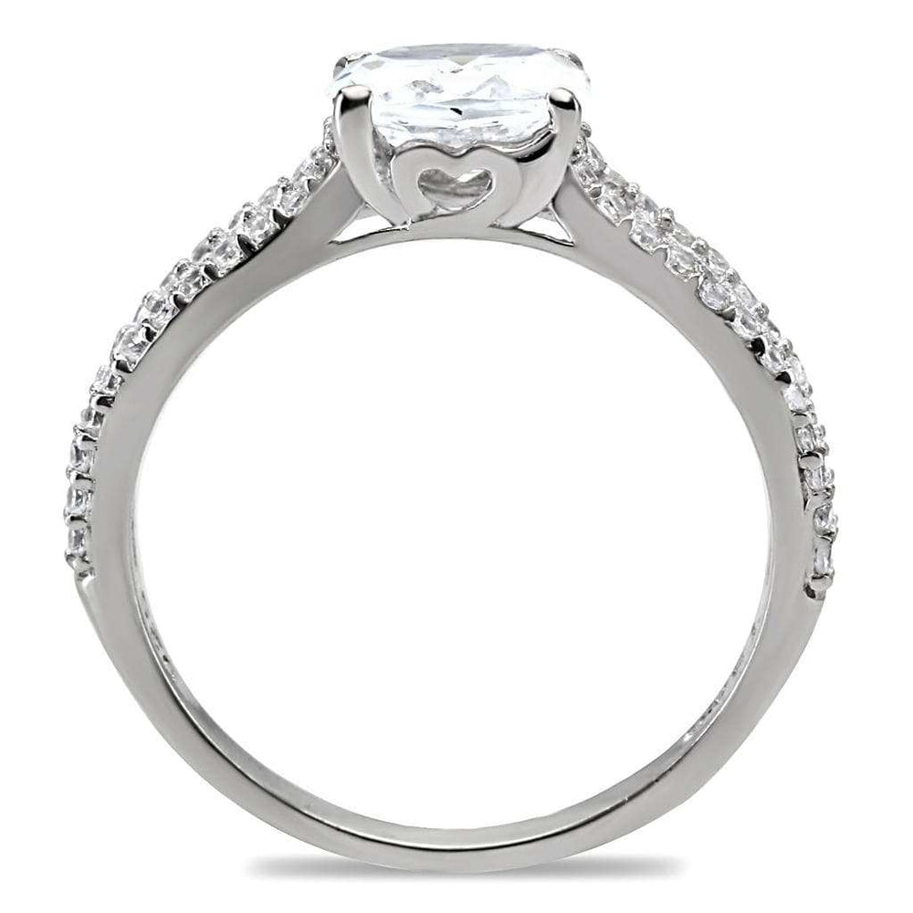 TS029 - Rhodium 925 Sterling Silver Ring with AAA Grade CZ in Clear - Alamode - Flyclothing LLC