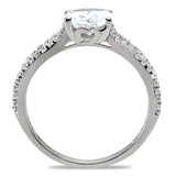 TS029 - Rhodium 925 Sterling Silver Ring with AAA Grade CZ in Clear - Alamode - Flyclothing LLC