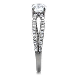 TS029 - Rhodium 925 Sterling Silver Ring with AAA Grade CZ in Clear - Alamode - Flyclothing LLC