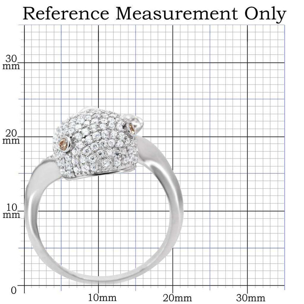 TS031 - Rhodium 925 Sterling Silver Ring with AAA Grade CZ in Brown - Alamode - Flyclothing LLC