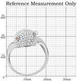 TS031 - Rhodium 925 Sterling Silver Ring with AAA Grade CZ in Brown - Alamode - Flyclothing LLC