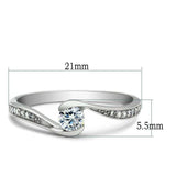 TS041 - Rhodium 925 Sterling Silver Ring with AAA Grade CZ in Clear - Alamode - Flyclothing LLC