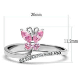 TS042 - Rhodium 925 Sterling Silver Ring with AAA Grade CZ in Light Rose - Alamode - Flyclothing LLC