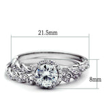 TS046 - Rhodium 925 Sterling Silver Ring with AAA Grade CZ in Clear - Alamode - Flyclothing LLC