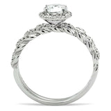 TS046 - Rhodium 925 Sterling Silver Ring with AAA Grade CZ in Clear - Alamode - Flyclothing LLC