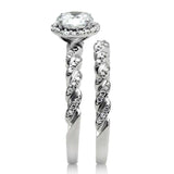 TS046 - Rhodium 925 Sterling Silver Ring with AAA Grade CZ in Clear - Alamode - Flyclothing LLC