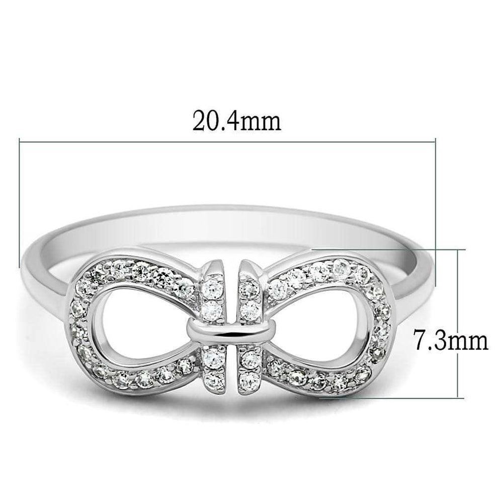 TS047 - Rhodium 925 Sterling Silver Ring with AAA Grade CZ in Clear - Alamode - Flyclothing LLC