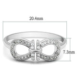 TS047 - Rhodium 925 Sterling Silver Ring with AAA Grade CZ in Clear - Alamode - Flyclothing LLC