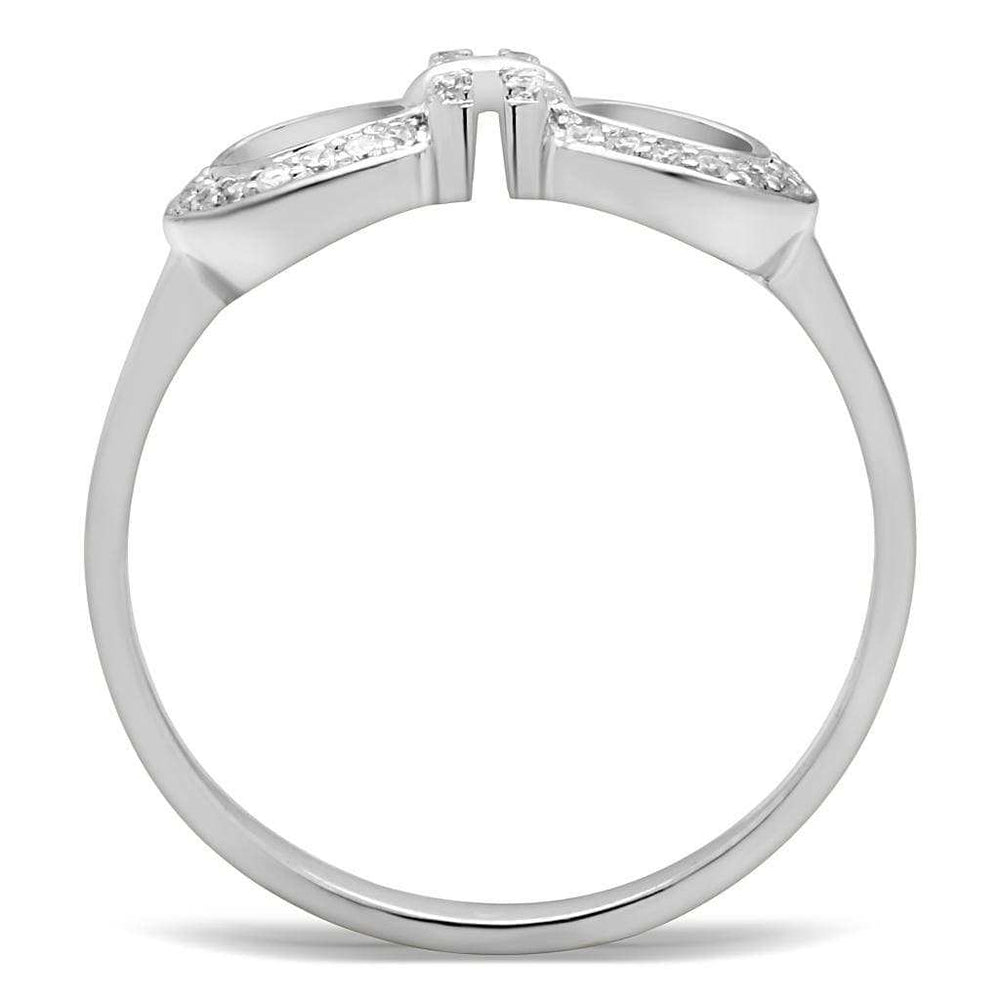 TS047 - Rhodium 925 Sterling Silver Ring with AAA Grade CZ in Clear - Alamode - Flyclothing LLC