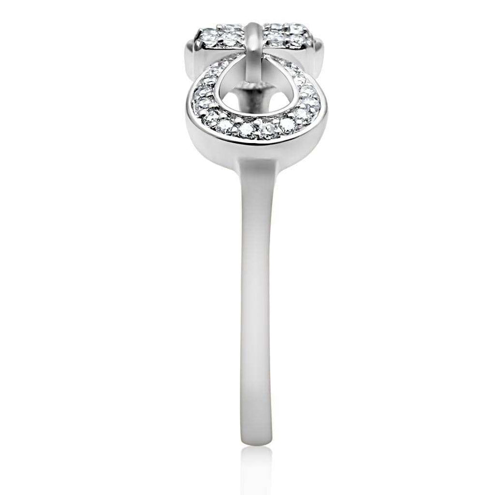 TS047 - Rhodium 925 Sterling Silver Ring with AAA Grade CZ in Clear - Alamode - Flyclothing LLC