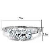 TS049 - Rhodium 925 Sterling Silver Ring with AAA Grade CZ in Clear - Alamode - Flyclothing LLC