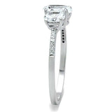 TS049 - Rhodium 925 Sterling Silver Ring with AAA Grade CZ in Clear - Alamode - Flyclothing LLC