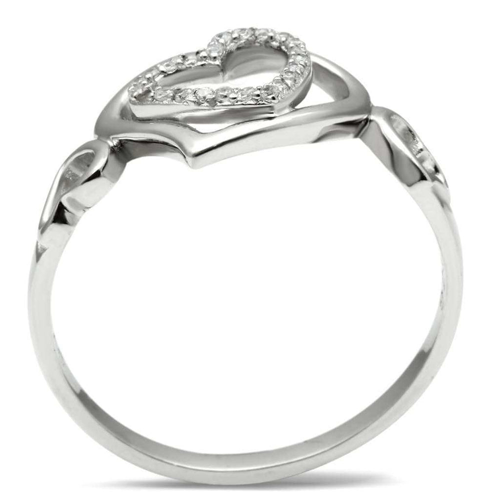 TS058 - Rhodium 925 Sterling Silver Ring with AAA Grade CZ in Clear - Alamode - Flyclothing LLC