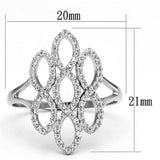 TS071 - Rhodium 925 Sterling Silver Ring with AAA Grade CZ in Clear - Alamode - Flyclothing LLC