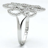TS071 - Rhodium 925 Sterling Silver Ring with AAA Grade CZ in Clear - Alamode - Flyclothing LLC