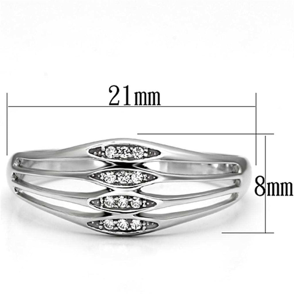 TS072 - Rhodium 925 Sterling Silver Ring with AAA Grade CZ in Clear - Alamode - Flyclothing LLC