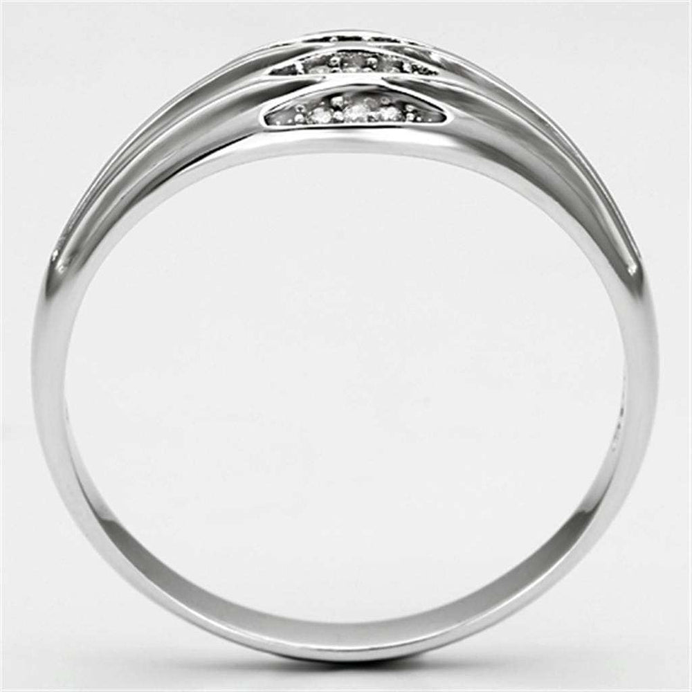 TS072 - Rhodium 925 Sterling Silver Ring with AAA Grade CZ in Clear - Alamode - Flyclothing LLC