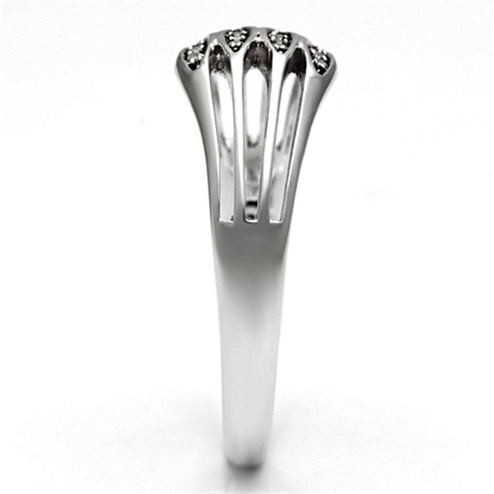 TS072 - Rhodium 925 Sterling Silver Ring with AAA Grade CZ in Clear - Alamode - Flyclothing LLC