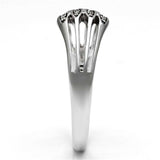 TS072 - Rhodium 925 Sterling Silver Ring with AAA Grade CZ in Clear - Alamode - Flyclothing LLC