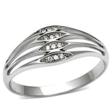 TS072 - Rhodium 925 Sterling Silver Ring with AAA Grade CZ in Clear - Alamode - Flyclothing LLC