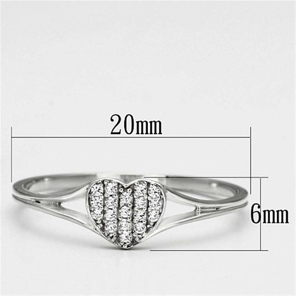 TS073 - Rhodium 925 Sterling Silver Ring with AAA Grade CZ in Clear - Alamode - Flyclothing LLC