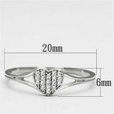 TS073 - Rhodium 925 Sterling Silver Ring with AAA Grade CZ in Clear - Alamode - Flyclothing LLC