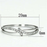 TS074 - Rhodium 925 Sterling Silver Ring with AAA Grade CZ in Clear - Alamode - Flyclothing LLC