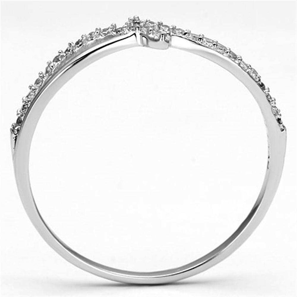 TS074 - Rhodium 925 Sterling Silver Ring with AAA Grade CZ in Clear - Alamode - Flyclothing LLC