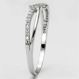 TS074 - Rhodium 925 Sterling Silver Ring with AAA Grade CZ in Clear - Alamode - Flyclothing LLC