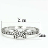 TS075 - Rhodium 925 Sterling Silver Ring with AAA Grade CZ in Clear - Alamode - Flyclothing LLC