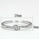 TS077 - Rhodium 925 Sterling Silver Ring with AAA Grade CZ in Clear - Alamode - Flyclothing LLC