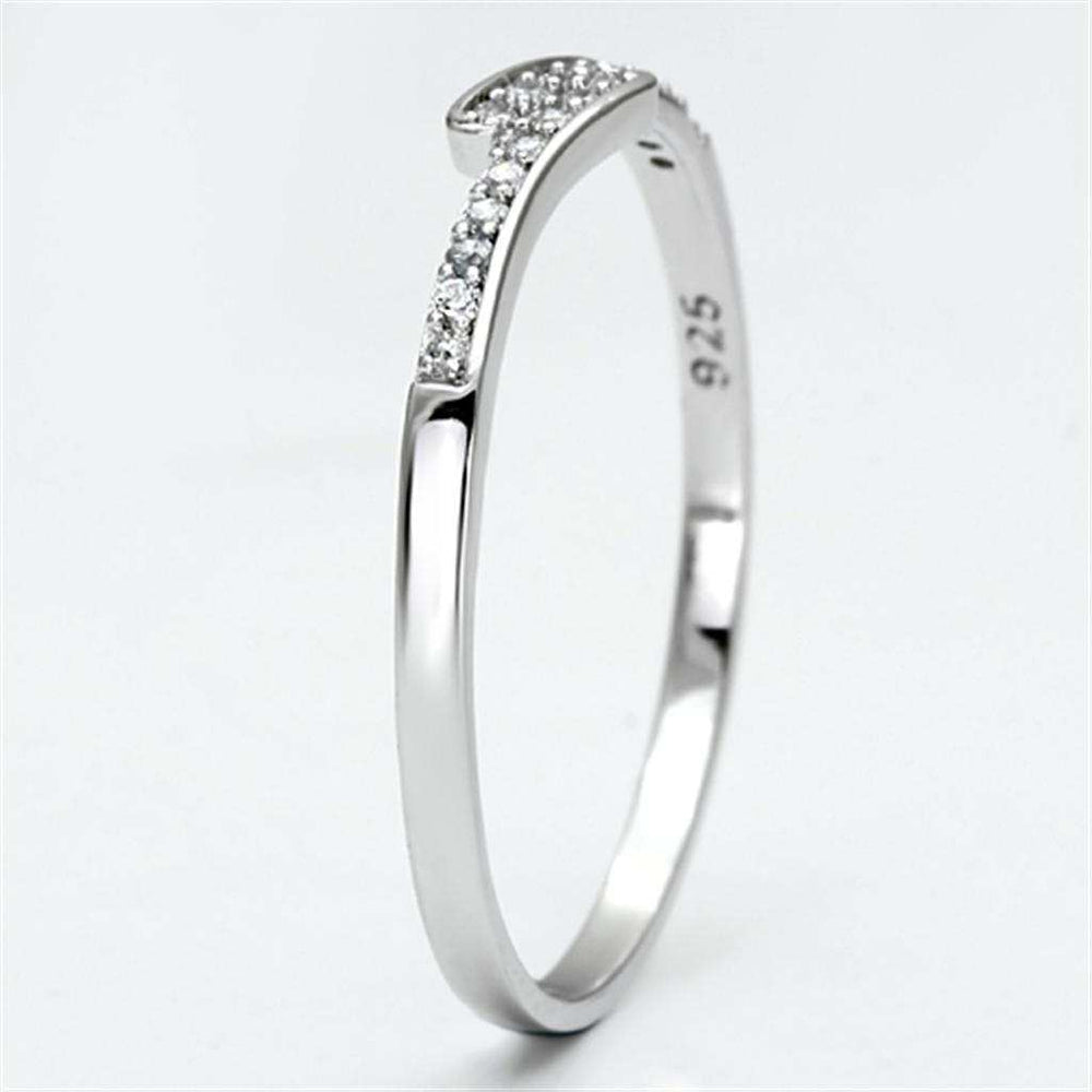 TS077 - Rhodium 925 Sterling Silver Ring with AAA Grade CZ in Clear - Alamode - Flyclothing LLC