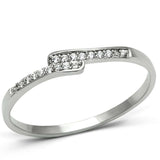 TS077 - Rhodium 925 Sterling Silver Ring with AAA Grade CZ in Clear - Alamode - Flyclothing LLC