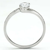 TS078 - Rhodium 925 Sterling Silver Ring with AAA Grade CZ in Clear - Alamode - Flyclothing LLC