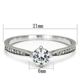 TS079 - Rhodium 925 Sterling Silver Ring with AAA Grade CZ in Clear - Alamode - Flyclothing LLC
