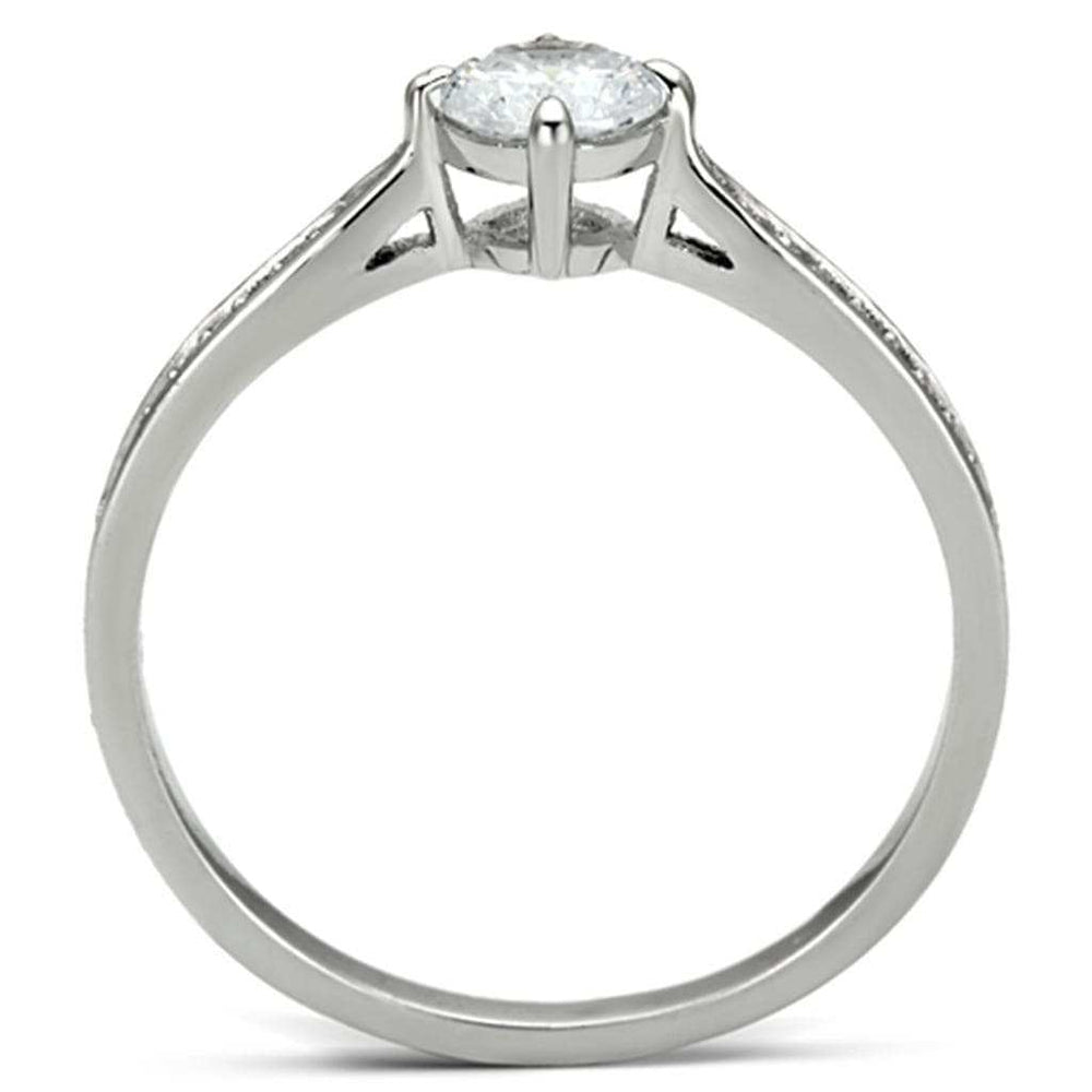 TS079 - Rhodium 925 Sterling Silver Ring with AAA Grade CZ in Clear - Alamode - Flyclothing LLC