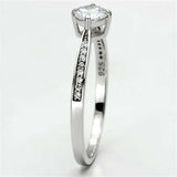 TS079 - Rhodium 925 Sterling Silver Ring with AAA Grade CZ in Clear - Alamode - Flyclothing LLC
