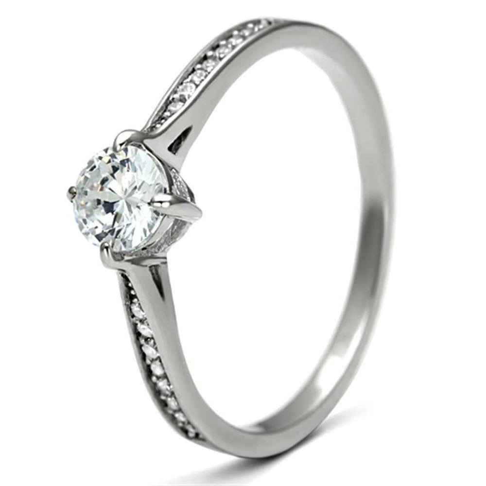 TS079 - Rhodium 925 Sterling Silver Ring with AAA Grade CZ in Clear - Alamode - Flyclothing LLC