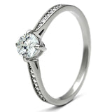 TS079 - Rhodium 925 Sterling Silver Ring with AAA Grade CZ in Clear - Alamode - Flyclothing LLC