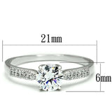 TS080 - Rhodium 925 Sterling Silver Ring with AAA Grade CZ in Clear - Alamode - Flyclothing LLC